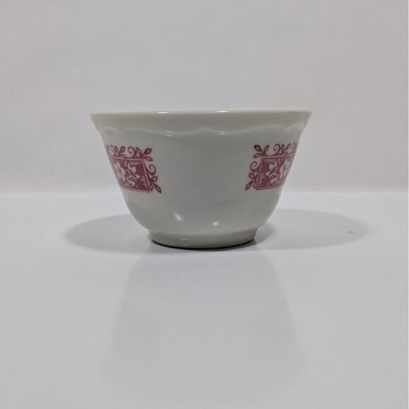 Syracuse Strawberry Hill Custard Cup White Red Floral Mid-Century Collectible - Picture 6 of 11